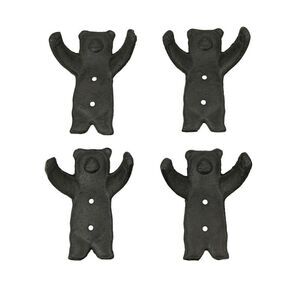 Set of 4 Cast Iron Bear Hug Wall Hook Decorative Coat Rack Towel Holder Decor